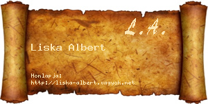 Liska Albert névjegykártya