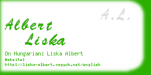 albert liska business card